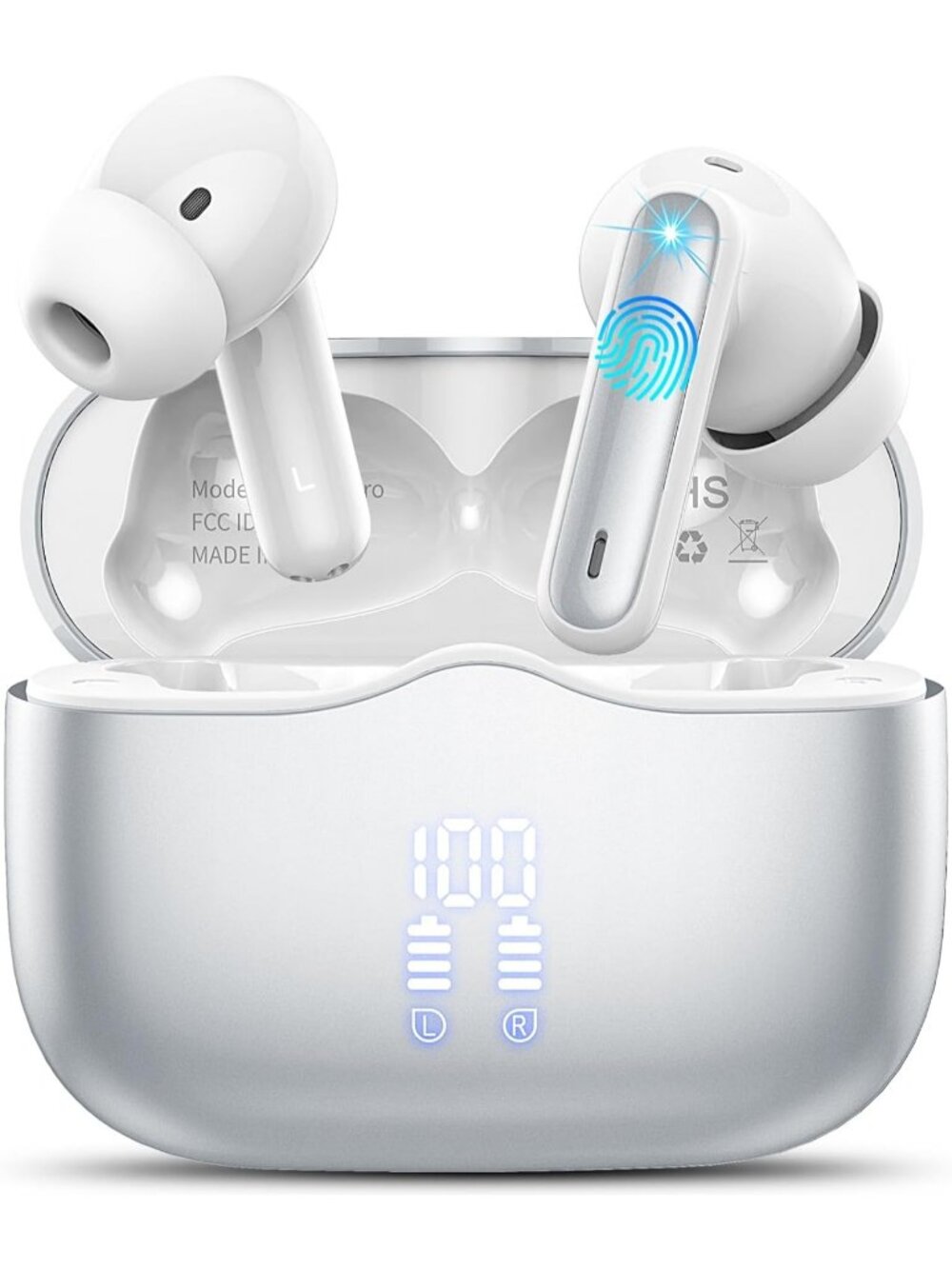 Wireless Silver 4 ENC Noise Cancelling Mic 40H Playtime In-Ear Bluetooth Earbud